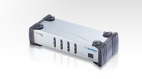 ATEN 4PC:1 DVI+音訊切換器